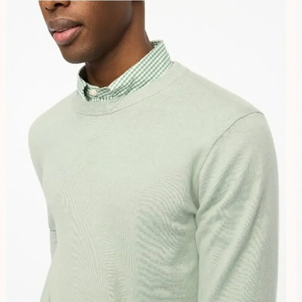 NWT J. Crew Soft Cotton-Blend Crewneck Pullover Dusty Mint Green L
